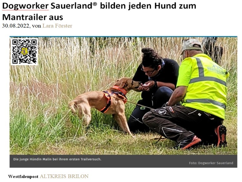 Hunde in Olsberg lernen Menschen durch Geruch zu finden.